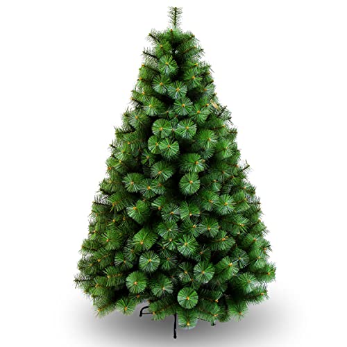 GREATOYAR Árbol de Navidad, Árbol de Navidad Artificial, Material PVC Aguja de Pino, Hogar Decoración para Navidad, con Soporte de Metálico, Fácil Montaje, Altura 180cm, Color Verde Natural