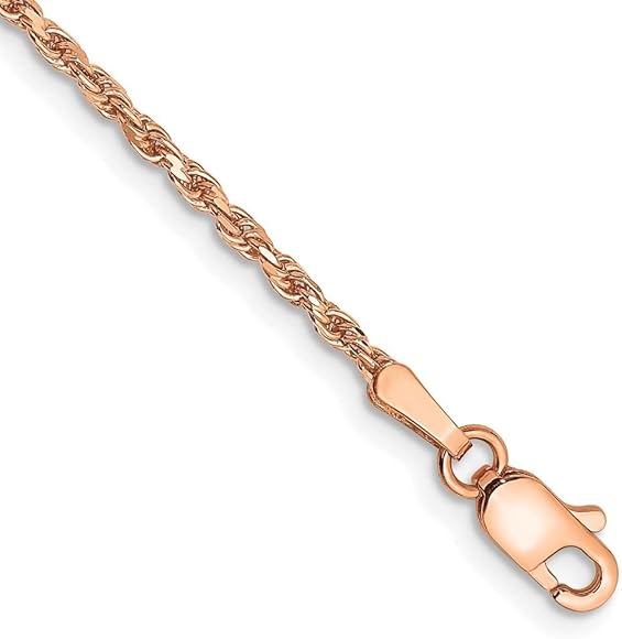 Amazon | 14K ローズゴールド 1.8mm ロープチェーンネックレス メンズ 