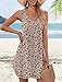 Aokosor Fall Dresses for Women 2025 Loose V Neck Sleeveless Casual Tshirt Dress Fashion Summer Outfits Brown Floral L