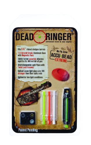 Dead Ringer Single 1/4" Accu-Bead Extreme Shotgun Sight | Universal Magnetic Front Sight with Interchangeable Light Pipes | Includes: Single Sight and Four Light Pipes, Black (DR4416)