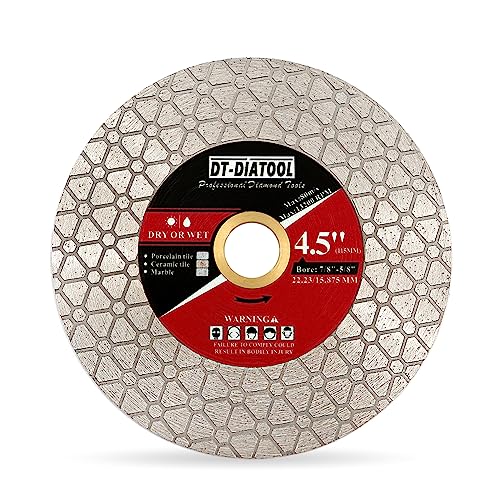 DT-DIATOOL Diamond Blade 115mm for Porcelain Tile Ceramic Marble Artificial Stoneware Edge Grinding Cutting Disc