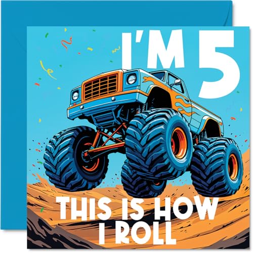 5th Birthday Cards for Boys Monster Truck This Is How I Roll