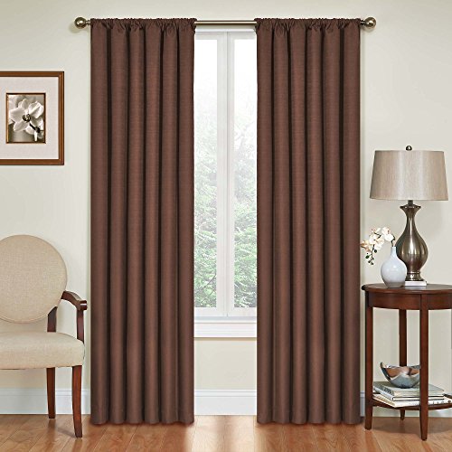 ECLIPSE Kendall Thermal Insulated Single Panel Rod Pocket Darkening Curtains for Living Room