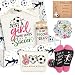 Soccer Gifts for Teen Girls, Sport Lovers Gift Set with 16 oz Glass Jar Tumbler, Canvas Tote Bag, Makeup Bag, Novelty Soccer Socks, Keychain & Stickers for Coach Women Team Player Birthday Gifts