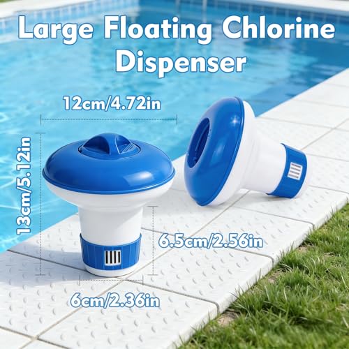 KGC Pool Dosierschwimmer Chlor Schwimmer für Chlortabletten - Dosierschwimmers 12.5cm für Mini-Tabs 20gr Pool Tabletten Schwimmer Dosierer Chlorschwimmer für Pools Wasserpark Spa