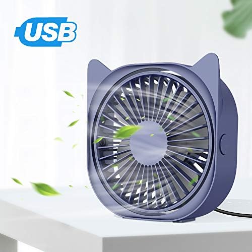 HAPAW USB Desk Fan, Portable Mini Desk Fan 3 Speeds 360° Rotation USB Fan for Home and Office Laptop Notebook PC Desk Table Fan