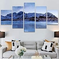SIGNWIN 5 Panel Canvas Wall Art Modern Art Dramatic Farmhouse/Country Mountain Multicolor Nature Photography for Home Decorations Ready to Hang - 60
