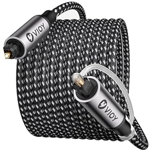 VIOY Optical Audio Cable 3M, Long Digital Fiber Optic Audio Cable, Braided S/PDIF Adat Optical Cord for Soundbar, TV, Amplifier, Home Cinema, Stereo Systems, Xbox, PS4 and More