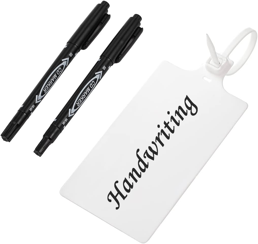 Tenshun 200 Pieces Waterproof Plastic Labels - Hanging Storage and Equipment Tags for Logistics - Seal and Shipping Use With Four Permanent Marker Pens