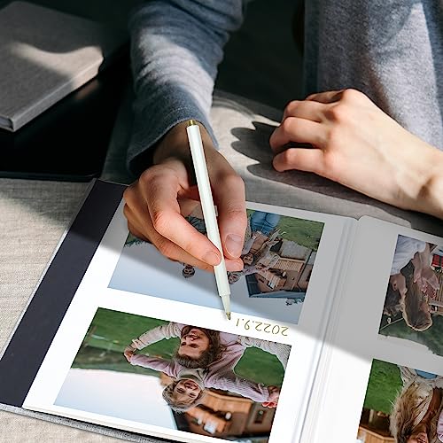 Image of Vienrose Self Adhesive Photo Album 11 inchx10.6 inch - 40 Pages Scrapbook Album for 4x6, 8x10 Pictures - Linen Cover - Grey