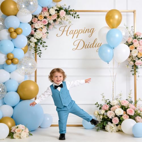 Image of Baby Boys Clothes Suits Toddler Formal Gentleman Wedding Outfit Dress 4Pcs Infant Suit Sets