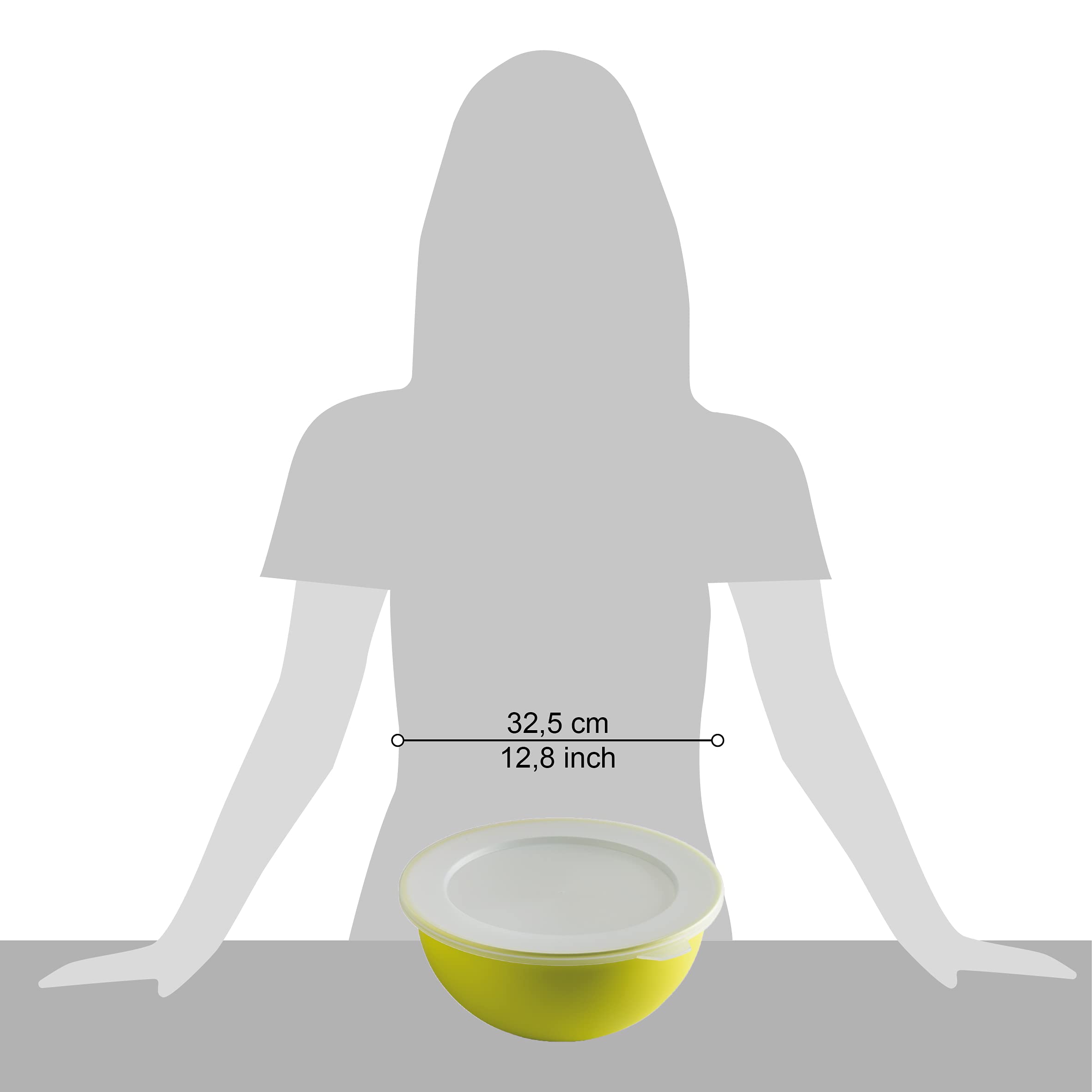 OMADA Large 6.5L Salad Proofing Container with Lid, Acid Green, 32 cm di diametro e 15,5 cm di altezza - Image 2
