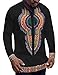 Huiyuzhi Men's African Dashiki Long Sleeve Print Tops (L, Black-1)