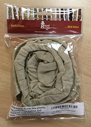 Royal Designs, Inc. Cc-1-Lb Beige Cord & Chain Cover 4' Linen Fabric Touch Fastener, Linen Beige #TOP2