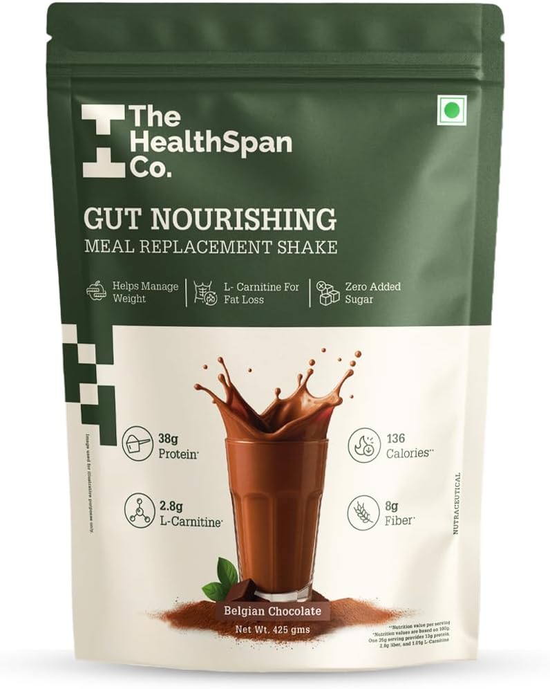 High Protein Meal Replacement Shake 425g, Only 136 Calories, For Weight Control & Management, L-carnitine for Fat Burn, High Fiber & Probiotic, No Added Sugar, Gluten & Lactose-Free