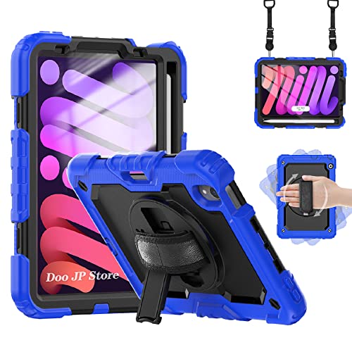 �u�����X�N���[���v���e�N�^�[�vDoo iPad mini7/mini6 8.3�C���`�p�P�[�X �ϏՌ� 360°��]�X�^���h �V�����_�[�X�g���b�v�t�� | (A17 Pro) iPad Mini ��7/6����p �V�����_�[�P�[�X �c������ �y�����[ �莝���o
