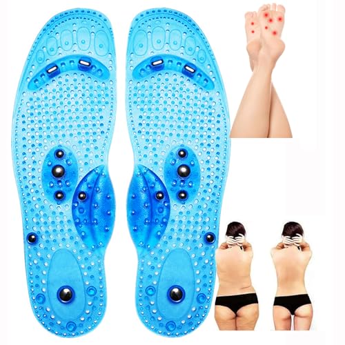 Genérico Plantillas Magneticas Adelgazantes,Almohadillas para Pies Alivio del Dolor,Plantillas De Masaje Ortopédicas, para Mujeres Y Hombres, Alivian Los Pies(Size:S(35-40),Color:Azul)