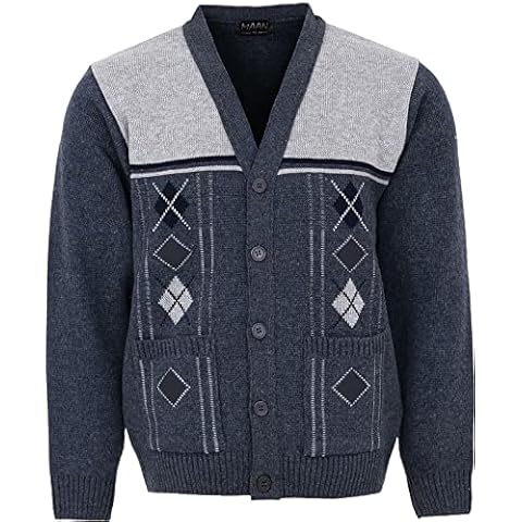 Maan Store Men's V Neck Knitted Cardigan Cover