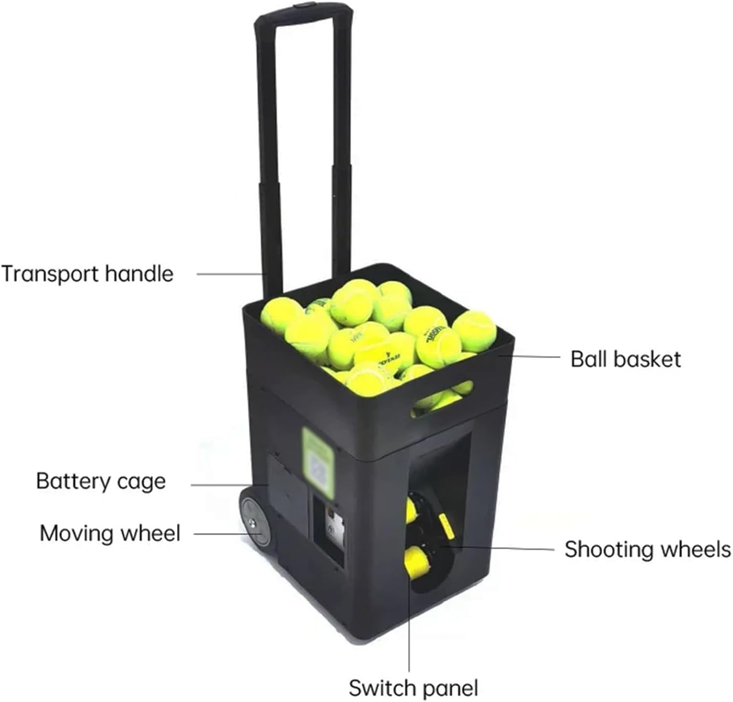 Automatic Tennis Ball Launcher for Training and Practice - Complete Training Mode, Remote Control, Custom Drills, Battery Powered - Tennis Ball Machine by Tennis Ball Machine
