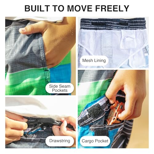 Image of Kanu Surf Boys' Terrapin Turtle Quick Dry Beach Board Shorts Swim Trunk