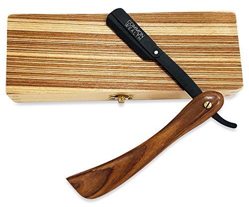 Common Wealth Pure Wood Handle Straight Edge Classic Folding Barber