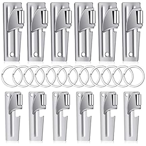 P-38 and P-51 Military Style Can Openers with Key Rings Stainless Steel Camping Can Opener Portable Can Opener for Kitchen Travel Camping Survival (12)