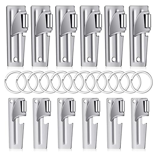 P-38 and P-51 Military Style Can Openers with Key Rings Stainless Steel Camping Can Opener Portable Can Opener for Kitchen Travel Camping Survival (12)