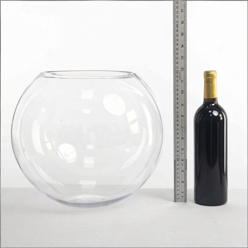 CYS EXCEL Large Glass Bubble Bowl (H-12 W-13, Approx. 5.3 Gal.) Round Bowl Terrarium Globe Flower Vase Centerpiece for Weddings Events Arrangements image 4
