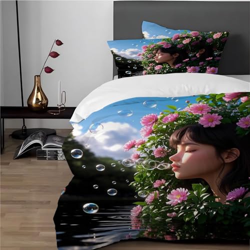 Housse de couette 220x240 super doux et respirant avec fermeture éclair cachée