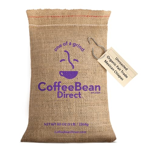 Coffee Bean Direct Unroasted Organic Fair Trade Mexican Chiapas, 5lb Bag