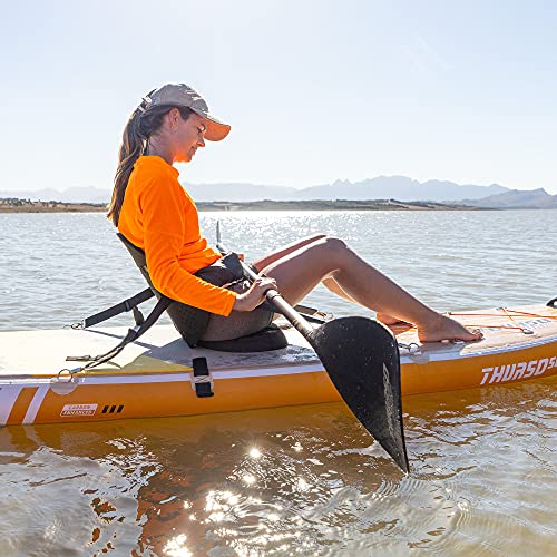 Thurso Surf Inflatable Stand Up Paddle Board All-Around Sup Waterwalker 126 10'6×31''×6'' Deluxe Package | Carbon Shaft Paddle | Roller Backpack | Dual Chamber Pump | Coiled Leash (Tangerine) #TOP5