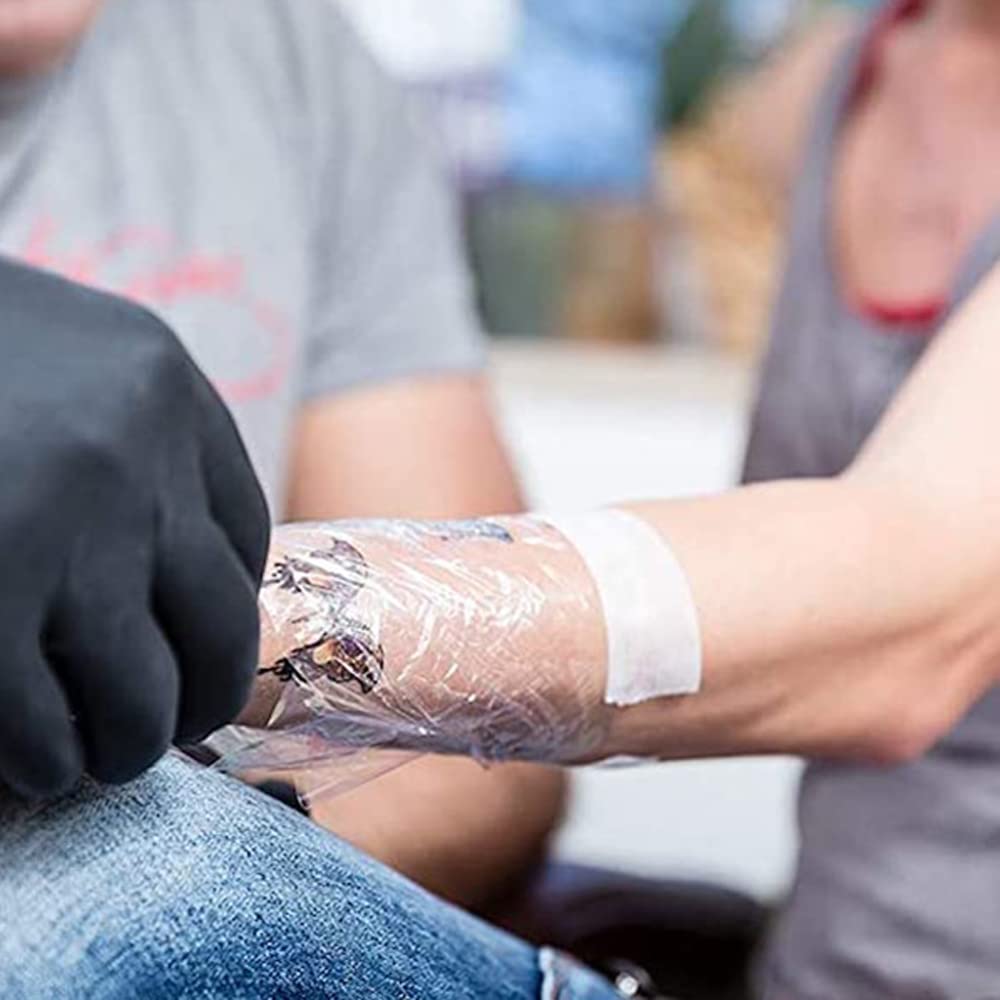 Benda per tatuaggio, 20 m x 15 cm, bendaggio impermeabile, bendaggio adesivo elasticizzato, seconda pelle curativa protettiva trasparente pellicola trasparente