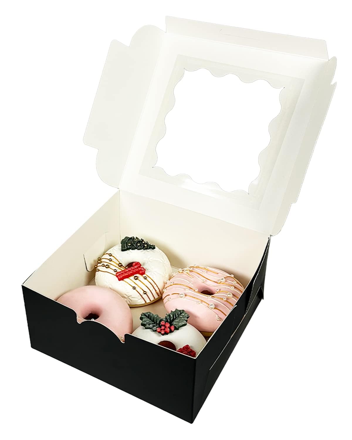 Black Bakery Boxes with Window - 100 Pack -3