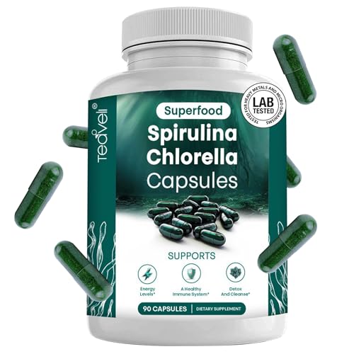 Organic Spirulina and Chlorella Capsules – Chlorophyll Pills & Blue