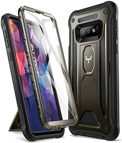 YOUMAKER Case for Galaxy S10e, Kickstand Case with Built-in Screen Protector Heavy Duty Protection Shockproof Full Body Slim Fit Cover for Samsung Galaxy S10e 5.8 inch - Gun Metal