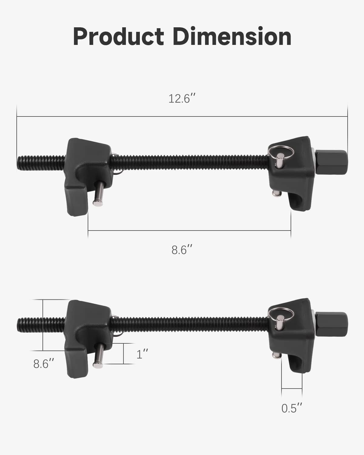 2pc Macpherson Strut Spring Compressor Tool Set with 10.5" Range, Heavy Duty Coil Spring Compressor Tools with 1/2" Square Drive, 13/16" Hex Strut Compressors for Car Truck - Black