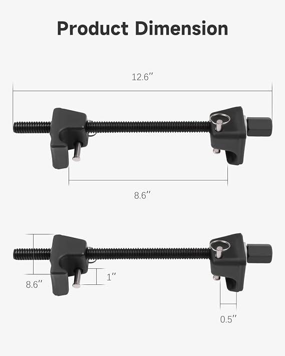 2pc Macpherson Strut Spring Compressor Tool Set with 10.5 Range, Heavy Duty Coil Spring Compressor Tools with 1/2 Square Drive, 13/16 Hex Strut Compressors for Car Truck - Black