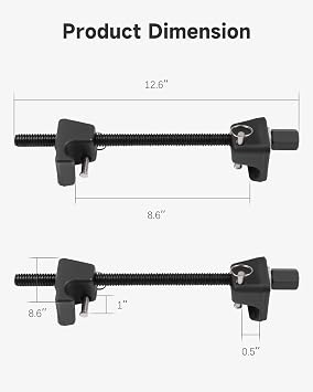 2pc Macpherson Strut Spring Compressor Tool Set with 10.5 Range, Heavy Duty Coil Spring Compressor Tools with 1/2 Square Drive, 13/16 Hex Strut Compressors for Car Truck - Black