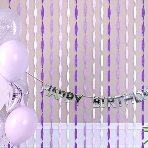 Hdo Crepe Paper Streamers, 8 Rolls 656 Ft Party Streamers Kit, White Purple Gradient Streamer Decoration For Birthday Anniversary Baby Shower Wedding Decorations, 1.8 Inch X 82 Ft/Roll #TOP6