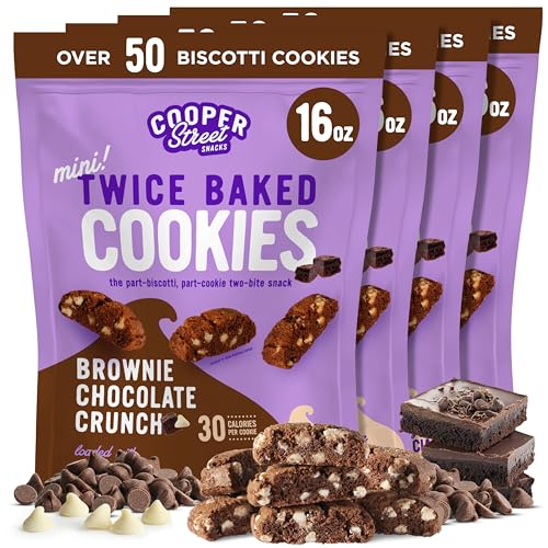 Image of Cooper Street Brownie Chocolate Crunch Mini Biscotti Cookies, 1 lb, 4ct
