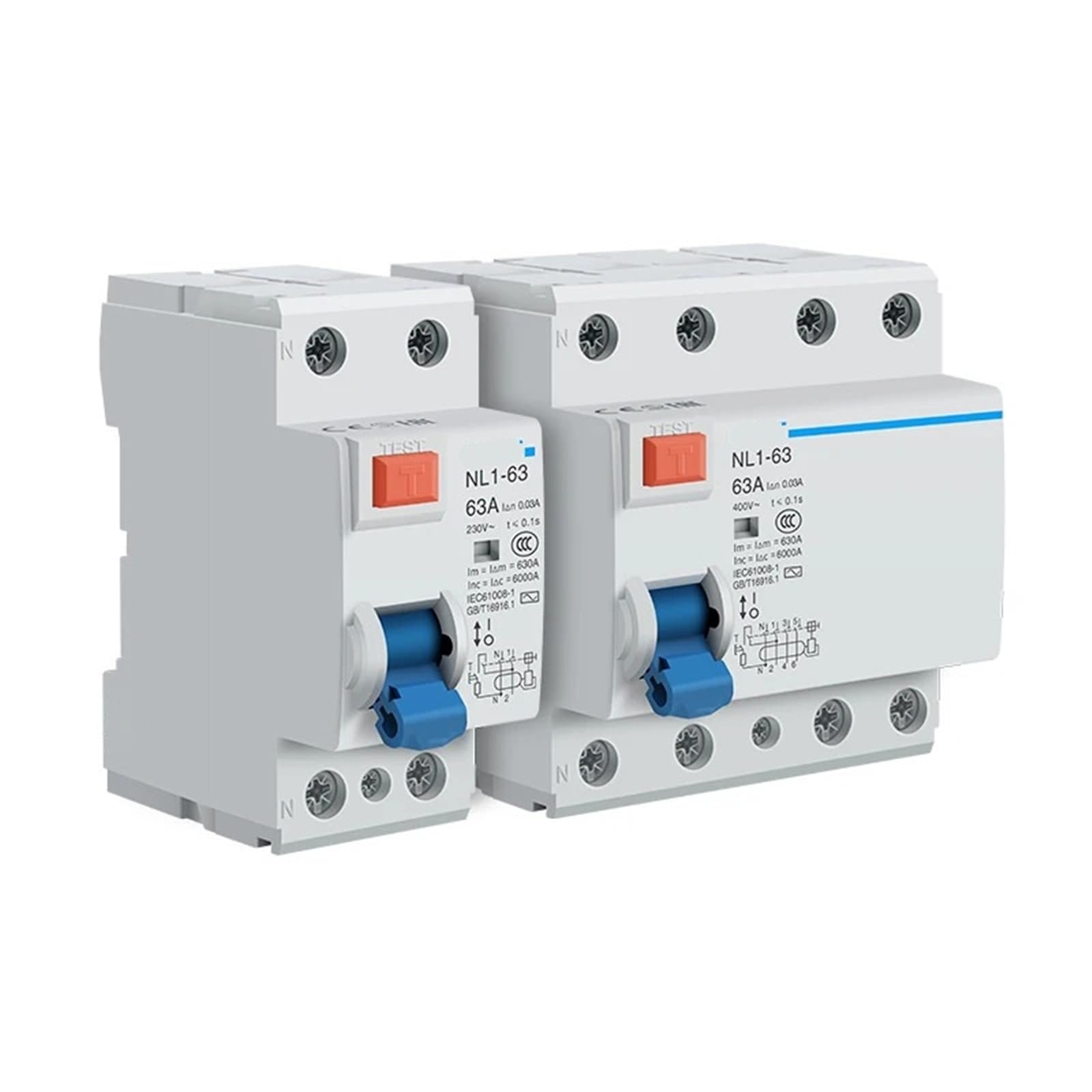Disjoncteur différentiel NL1-63 évite électrisation rénovation circuit 2P 40A - 4
