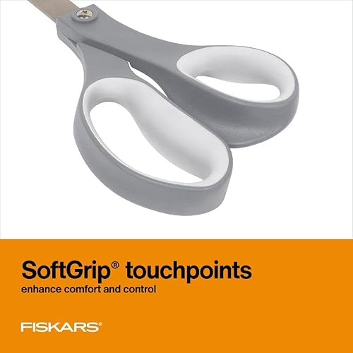 Miniatura 4 de Fiskars 01-004761J - Tijeras de mango suave acero inoxidable 8 pulgadas Gris paquete de de 1