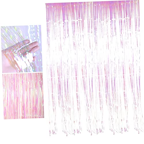 Uonlytech 2 Unidades Cortina De Ouropel Cortinas Metálicas Cortina De Papel Alumínio Pano De Fundo D