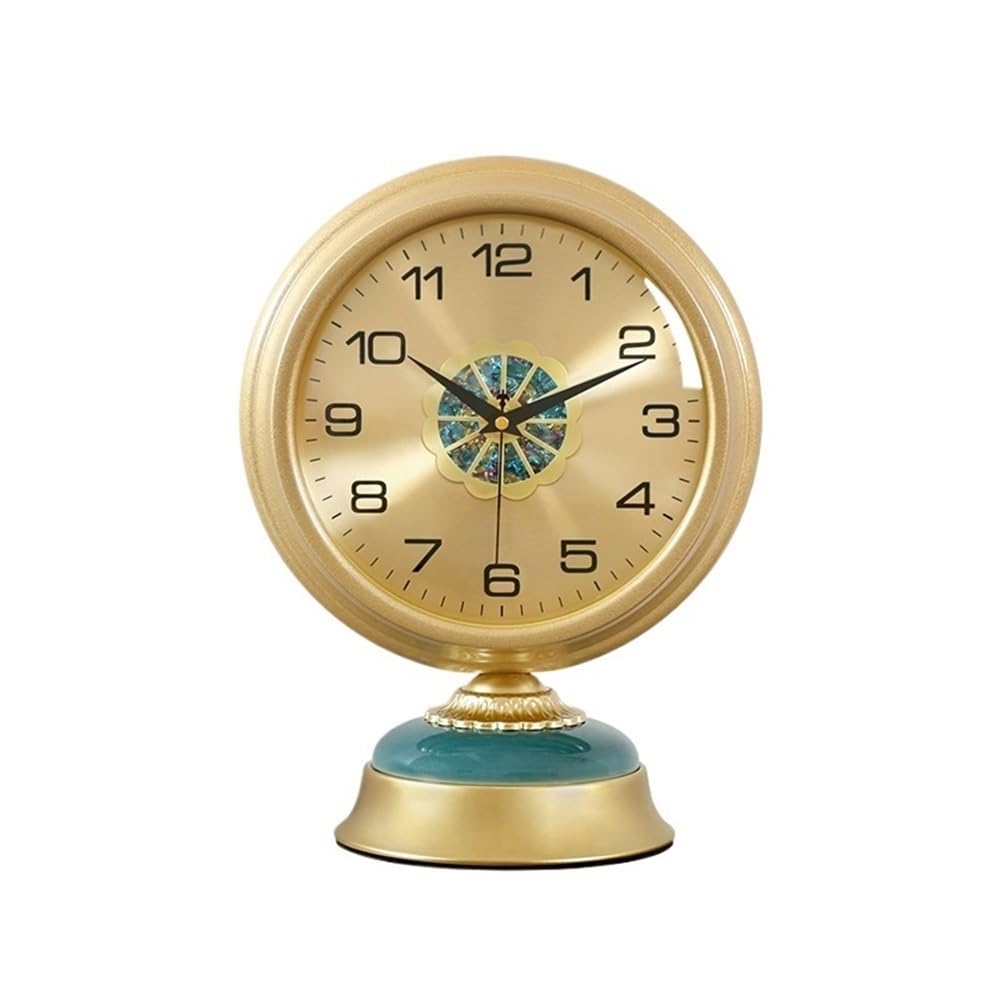 B3F7M4R9J2 Table clock Retro Design Electronic Silent Desk Clocks Living Room Metal Table Easy To Read For, Bedroom, Shelf Decoration