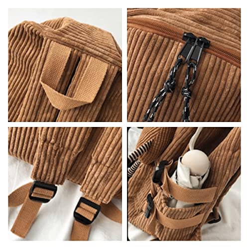 Kawaii Cute Aesthetic Fuzzy Fluffy Plush Sherpa Fleece Corduroy Backpack Rucksack Daypack School Teen Girls Children Women (black) Large3