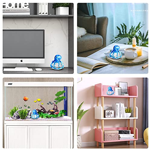 Eustuma Hand Blown Glass Octopus Figurine Ornament,Sea Animal Ornament For Fish Tank Aquarium,Sea Animals Collection For Birthday Gift,Glass Office Paperweight For Desk. #TOP4