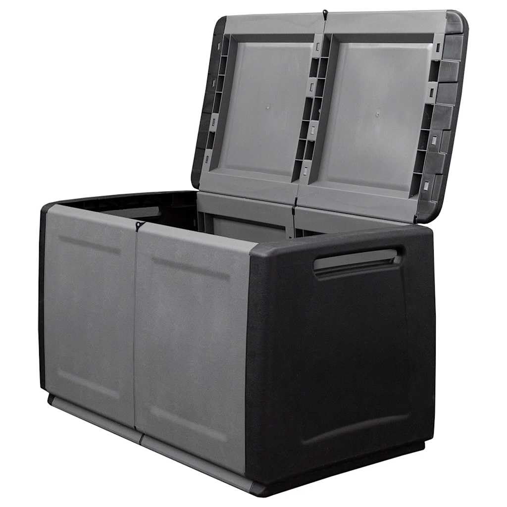 Garten-Aufbewahrungsbox 96x53x57 cm 230 L Dunkelgrau Schwarz Wetterfeste Aufbewahrungsbox für Auflagen und Kissen mit UV-Schutz und Stauraum