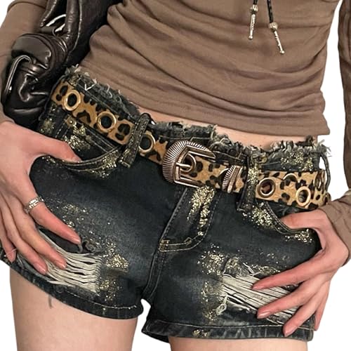Leopards Print Belt Fashionable Thin Waist Belt Adjustable Women Waistband For Enhancing Everyday Outfits