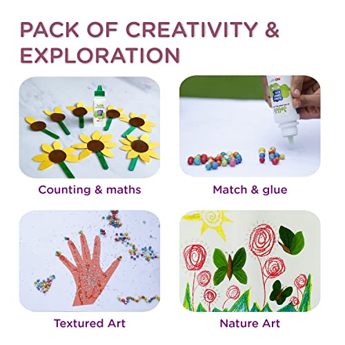 Image of dabble Water Based Non-Toxic Glue | Unique Bottle design | No spills | Child safe glue for Early learning art and craft projects | Green Apple Fragrance | Easy grip for Kids |