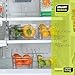 Smart Design Stackable Set of 4 Refrigerator Bins with Handle - 6 x 12 Inch - BPA Free Plastic - Fridge, Freezer, Pantry Organizer, Cabinet Storage, Food, Produce, Fruit Containers - Kitchen - Clear